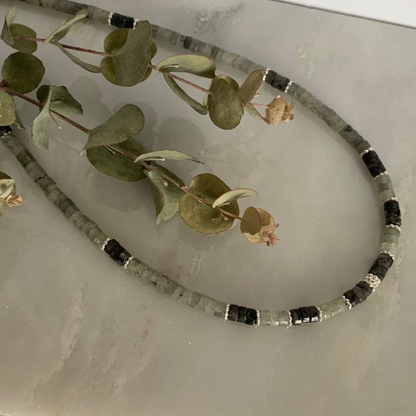 Heishi labradorite necklace