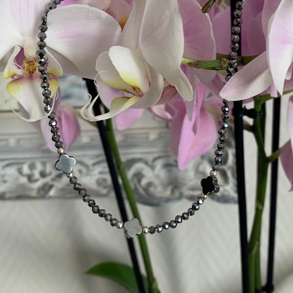 3 hematite cross necklace
