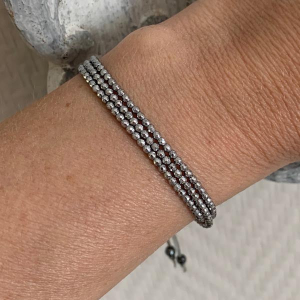 3 row hematite bracelet