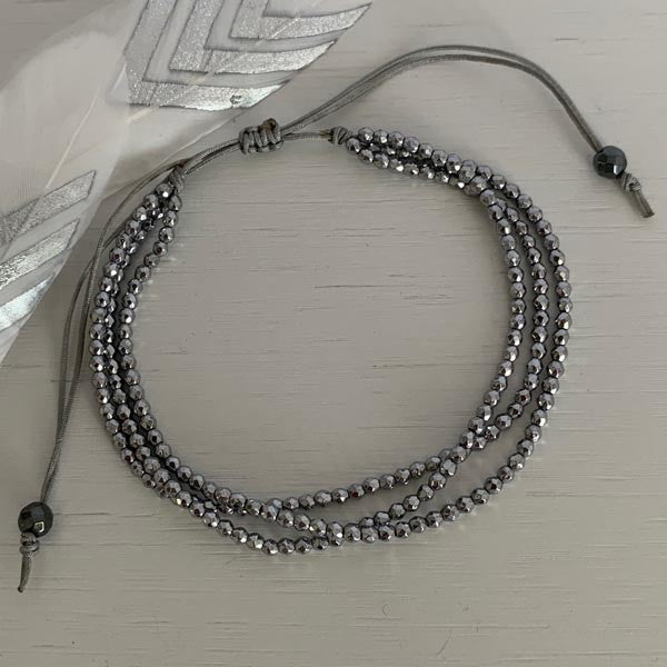 3 row hematite bracelet