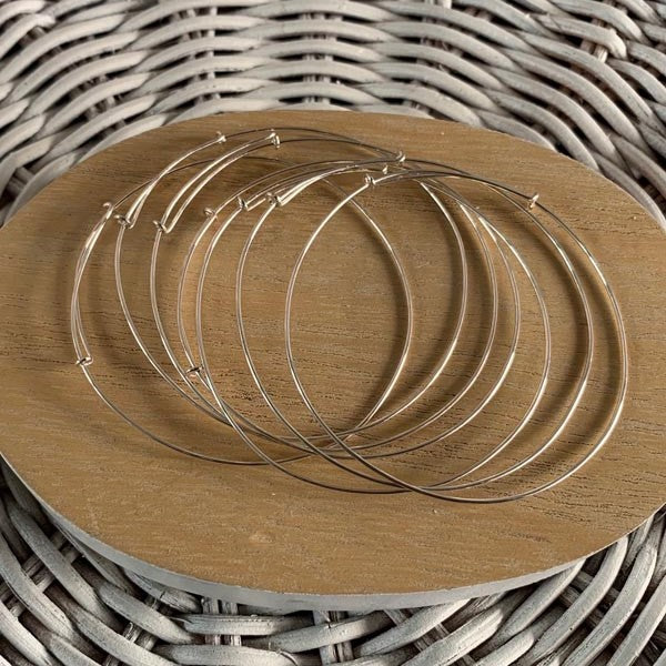 Fine silver weekly bangle bracelet
