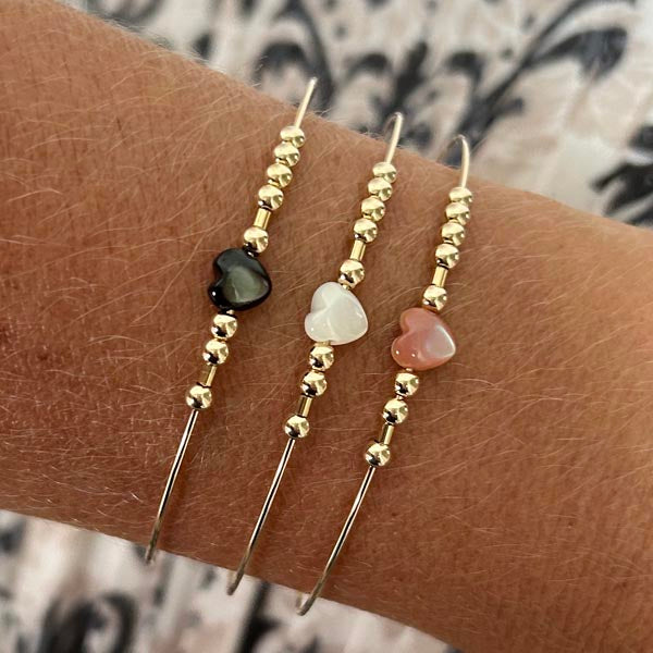 Fine black gold filled Love bangle bracelet