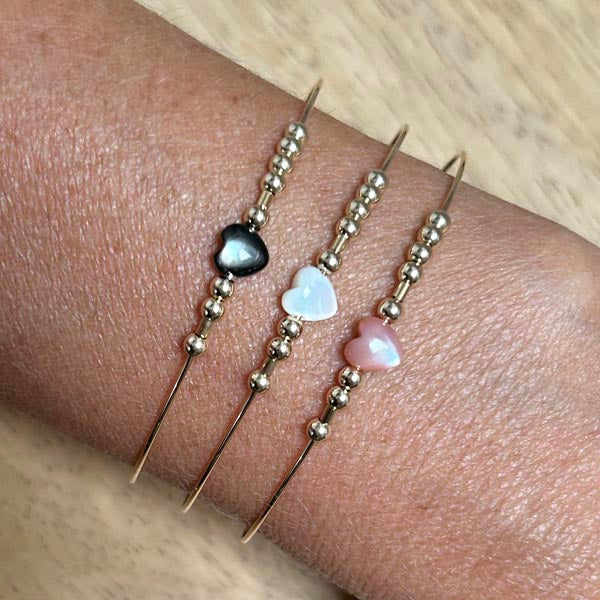 Fine black gold filled Love bangle bracelet