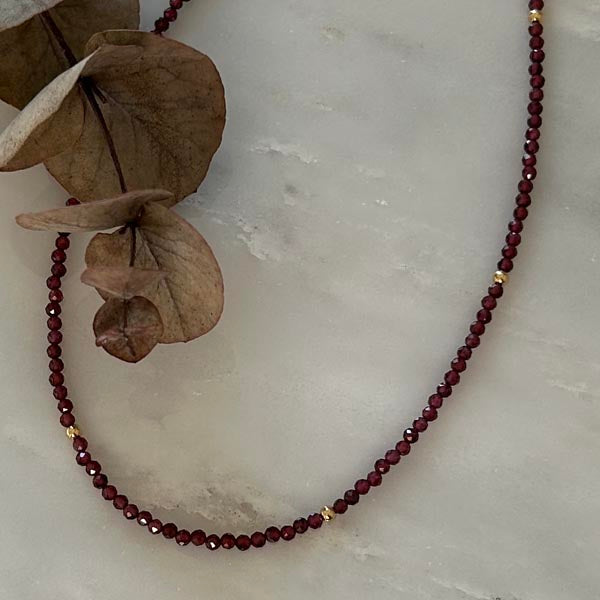 Gold plated onyx necklace