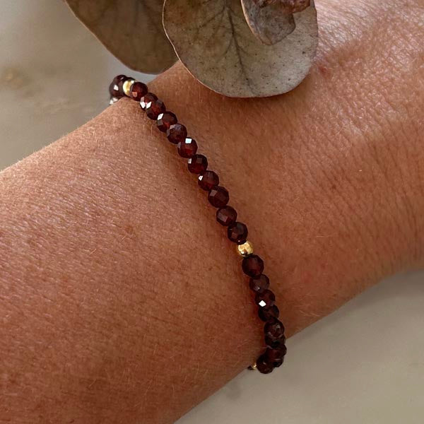 Garnet gold plated bracelet