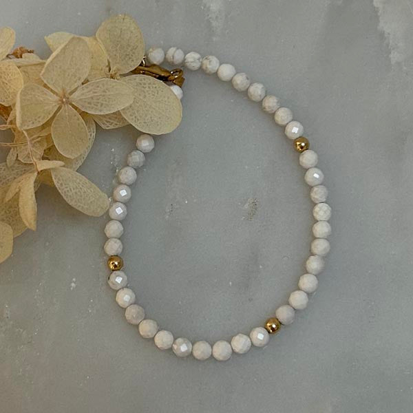 Gold plated onyx bracelet
