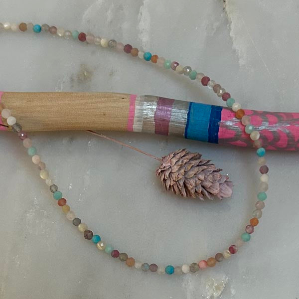 Silver necklace with fine stones