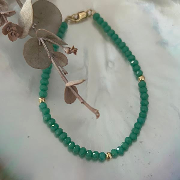 Gold plated onyx bracelet
