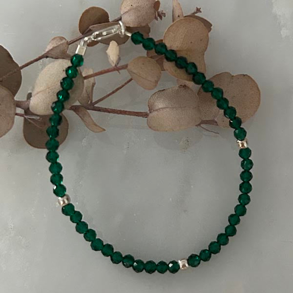 Gold plated onyx bracelet