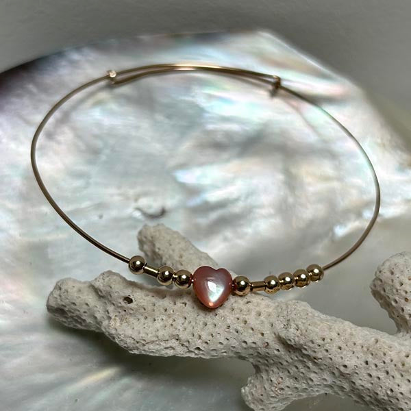 Fine black gold filled Love bangle bracelet