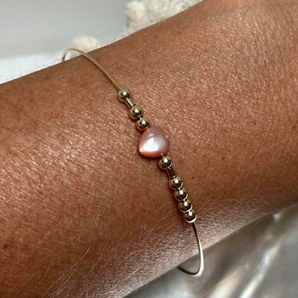 Fine black gold filled Love bangle bracelet