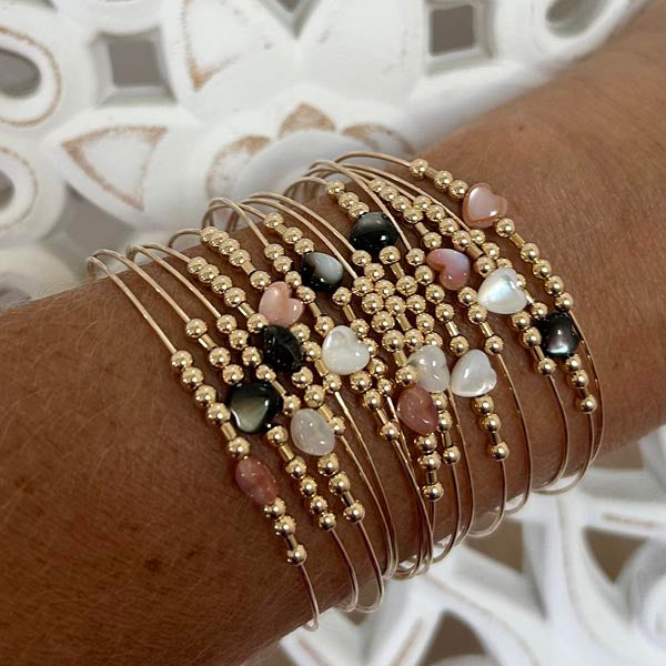 Fine black gold filled Love bangle bracelet