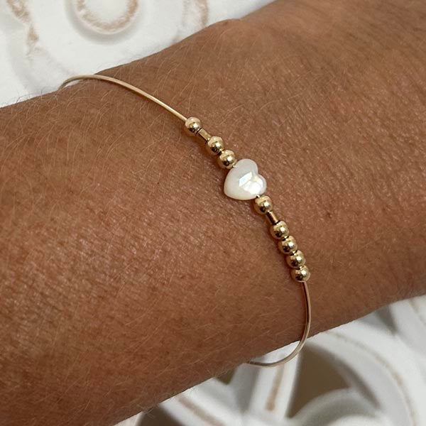Fine black gold filled Love bangle bracelet
