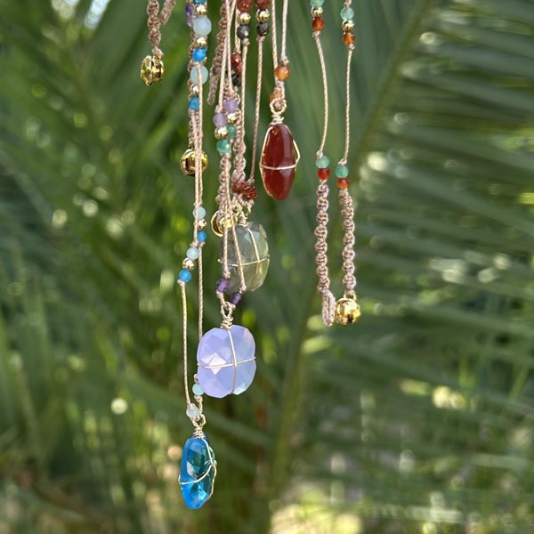 Gold plated chain necklace with oval faceted blue chalcedony