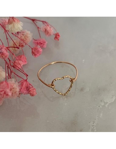 Gold filled thin ring with shiny heart