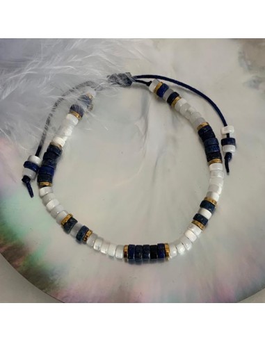 White mother of pearl and lapis...