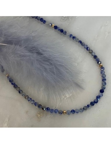 Gold plated necklace with sodalite