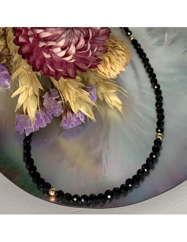 Gold plated necklace with onyx