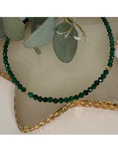 Gold plated necklace with malachite