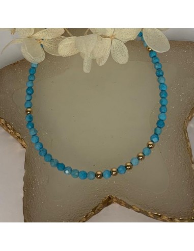 Collier plaqué or turquoise