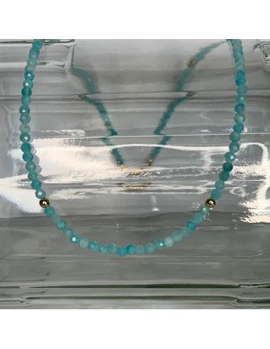 Gold plated necklace with amazonite