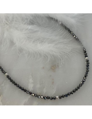 Silver 925 necklace with hematite