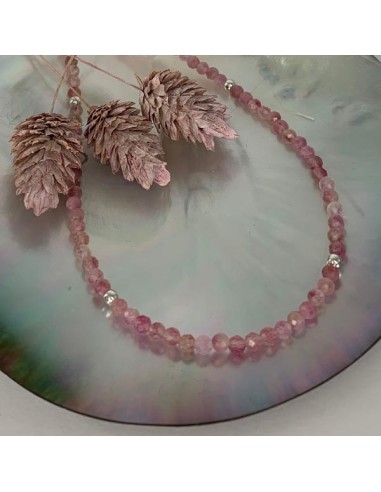 Silver 925 necklace with pink tourmaline