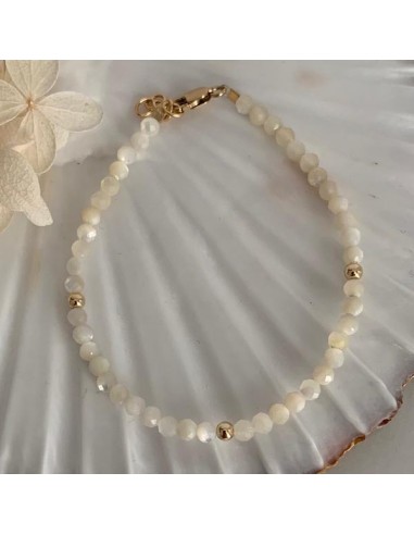 Gold plated bracelet with white...