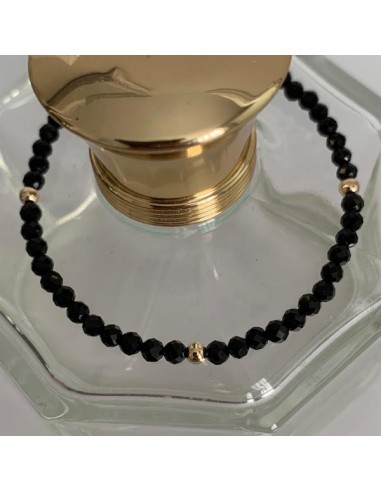 Gold plated bracelet with onyx