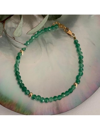 Gold plated bracelet with aventurine