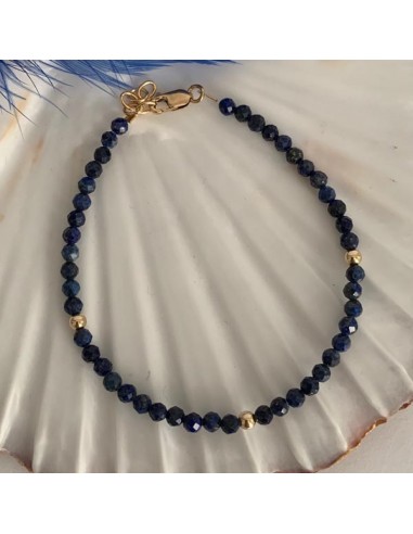 Gold plated bracelet with lapis lazuli