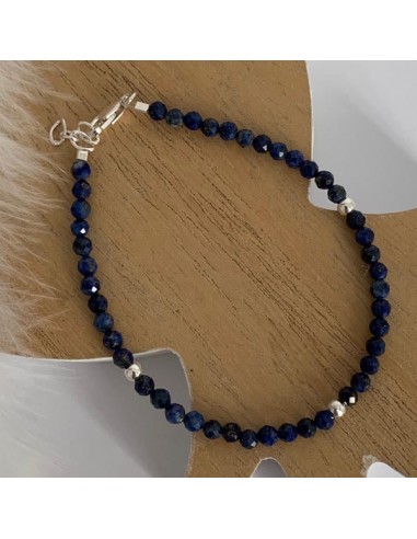 Bracelet argent lapis lazuli