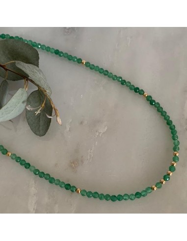 Gold plated necklace with aventurine