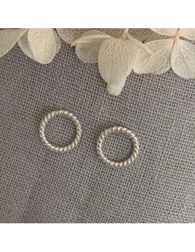 Silver 925 braided ring earrings