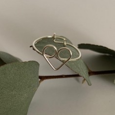Silver 925 heart thin ring
