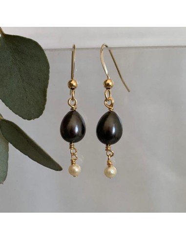 Gold plated earrings with white and...