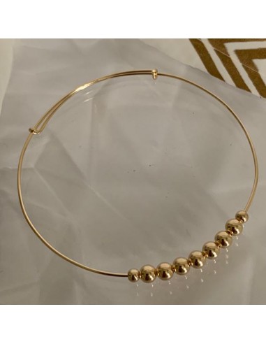 Bracelet jonc fin gold filled 9 perles