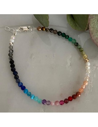 Silver 925 bracelet with multicolored...