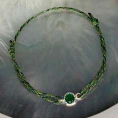 Bracelet cordon onyx vert