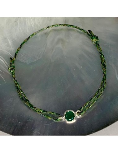 Bracelet cordon onyx vert