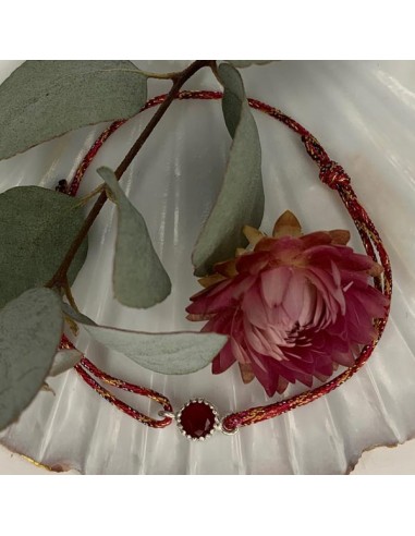 Bracelet cordon agate rouge