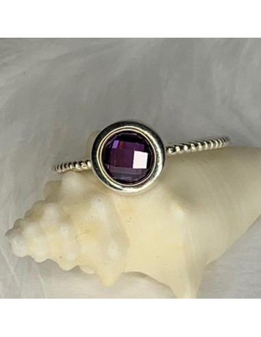 Silver 925 ring with purple stone