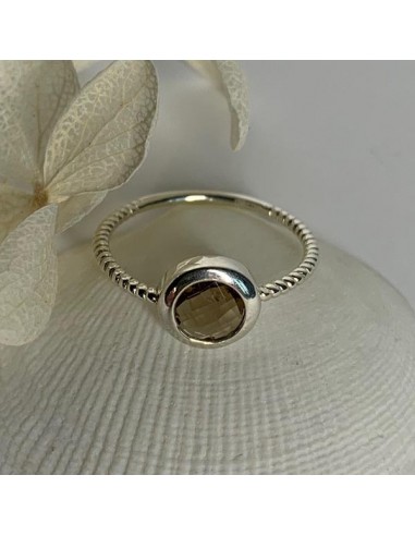 Silver 925 ring with smoked stone