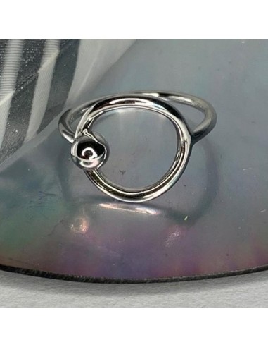 Silver 925 bead circle ring
