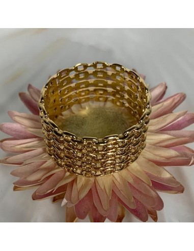 Gold plated 5 rows chain large ring