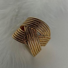 Gold plated braided large ring