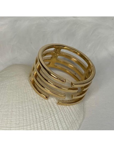 Gold plated labyrinth large ring