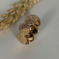 Gold plated circle beads ring