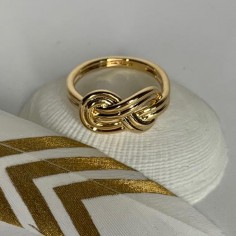 Gold plated reef knot ring
