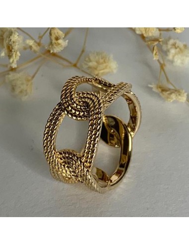Gold plated twist oval link ring